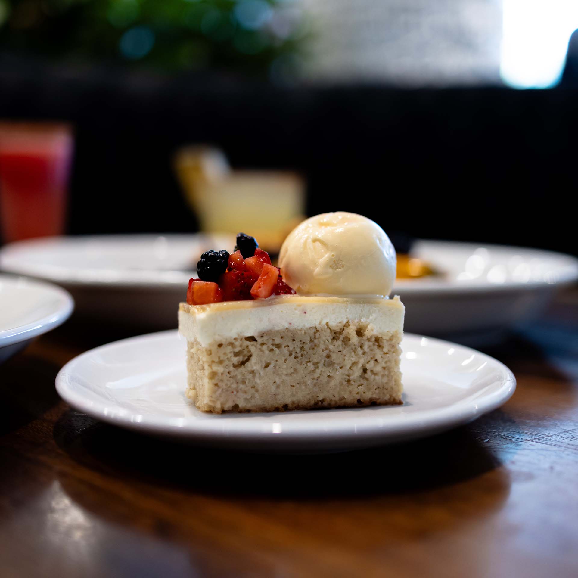 A plate of dessert